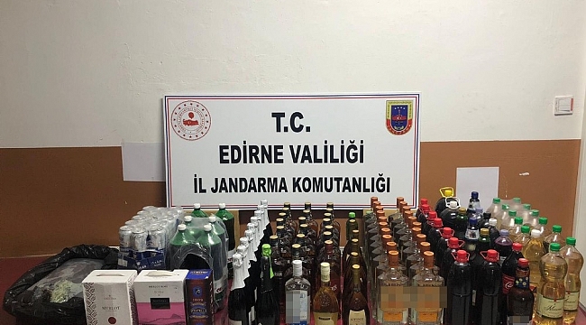 Edirne'de 155 litre kaçak alkol ele geçirildi