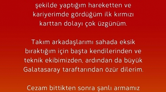 Emre Kılınç: "Gördüğüm kırmızı karttan dolayı çok üzgünüm"
