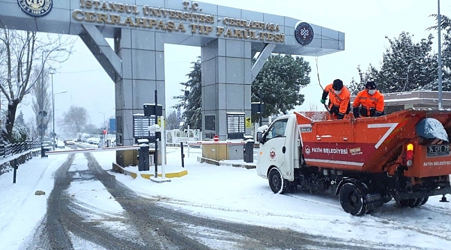 Fatih'te kış çalışmaları aralıksız sürüyor