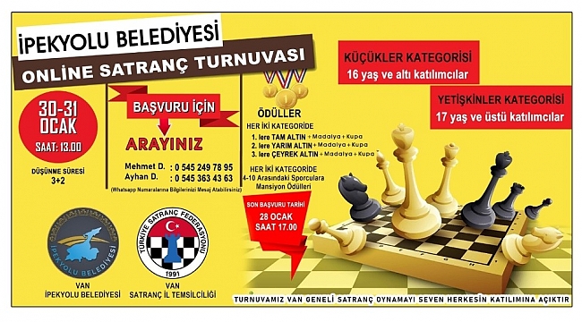 İpekyolu Belediyesinden online satranç turnuvası