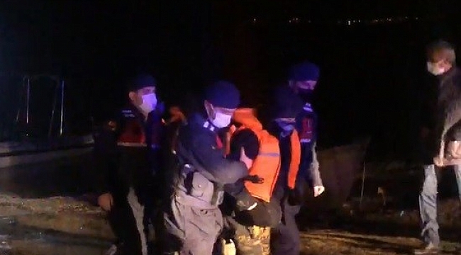Jandarmadan gecenin karanlığında gölün ortasında balıkçı kurtarma operasyonu