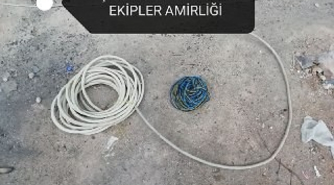 Kablo hırsızı yakalandı