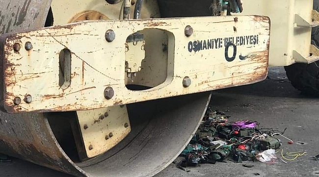 Kaçak avcıların bıldırcın ses cihazları silindirle imha edildi