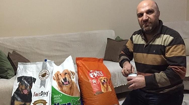 Kendi imkanları ile sokak hayvanlarına yem bırakıyor