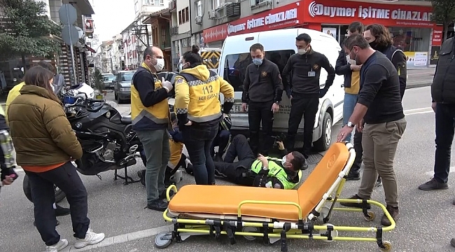 Kısıtlamada hatalı dönüş yaptı, motosikletli polise çarparak yaraladı