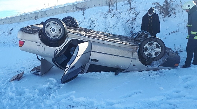 Kontrolden çıkan otomobil takla attı: 3 yaralı