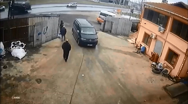 Kontrolden çıkan tanker karşı şeride böyle geçti