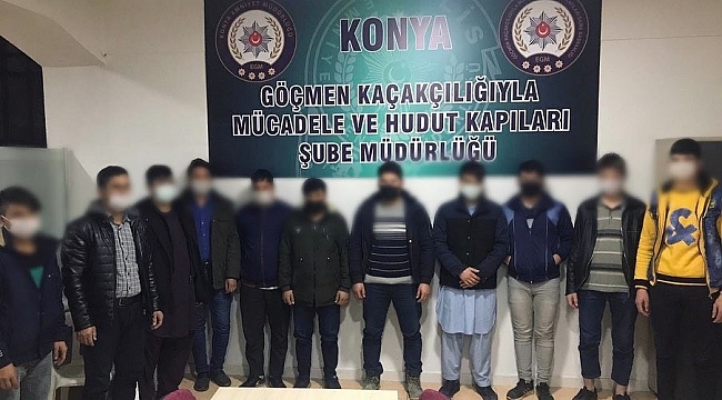 Konya'da 11 kaçak göçmen yakalandı
