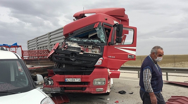 Konya'da tır ile pikap çarpıştı: 2 yaralı