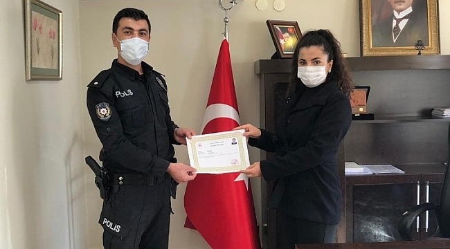 Korona virüs vakaları sıfırlanan ilçede kamu çalışanlarına başarı belgesi