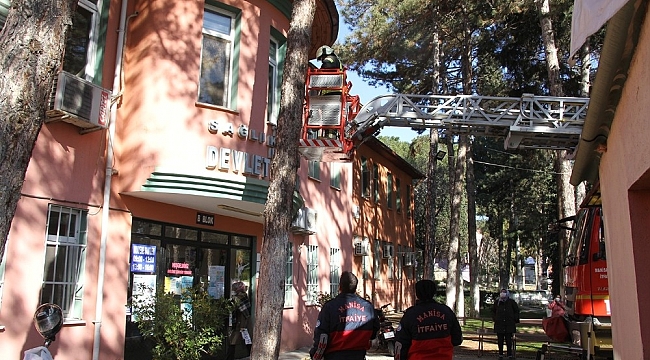Kula Devlet Hastanesi'nde yangın tatbikatı