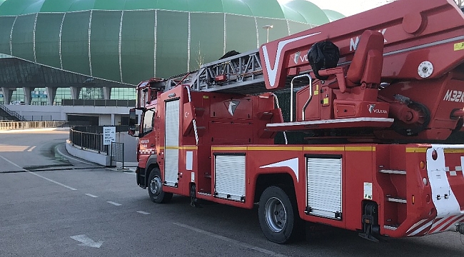 Maç öncesi Timsah Arena'da korkutan yangın