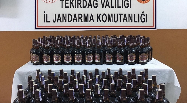 Malkara'da 165 şişe kaçak içki ele geçirildi