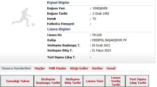 Medipol Başakşehir, yeni transferi Ömer Ali Şahiner'in lisansını çıkardı