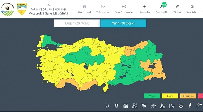 Meteorolojiden Denizli için fırtına uyarısı