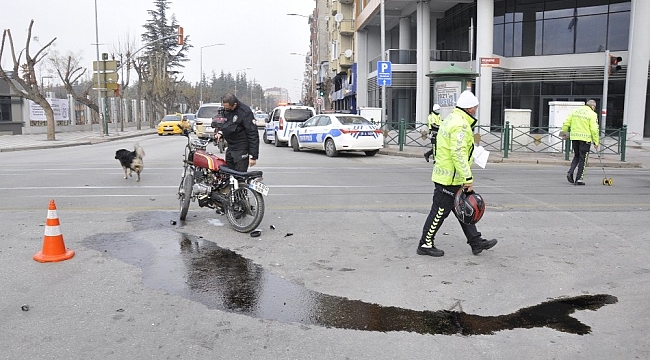 Motosiklet ile tramvayın karıştığı kazada 1 kişi yaralandı