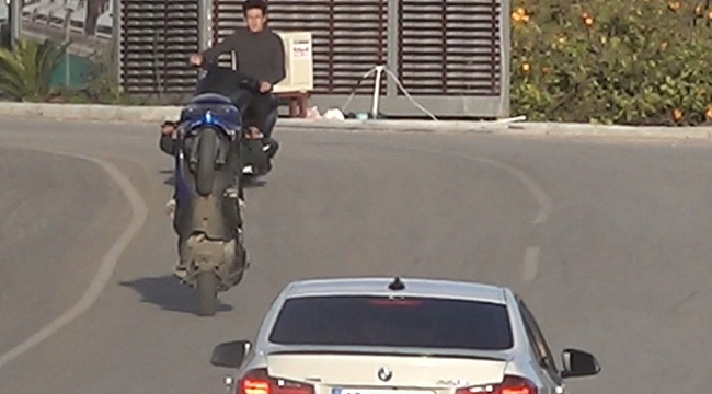 Motosikletli grubun trafikte ölüme davetiye çıkardığı anlar cezasız kalmadı