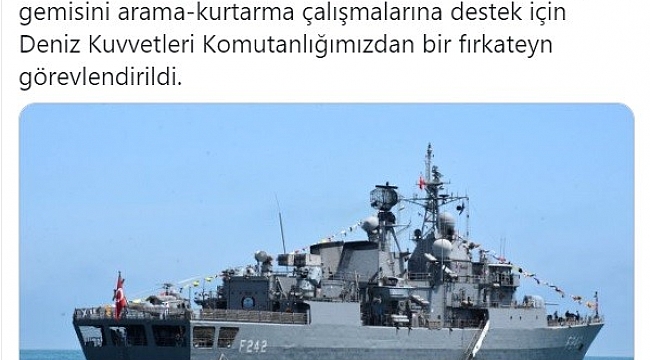 MSB: "Bartın'a fırkateyn görevlendirildi"