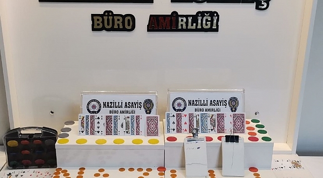 Nazilli'deki kumar operasyonunda 13 bin 458 TL ceza uygulandı