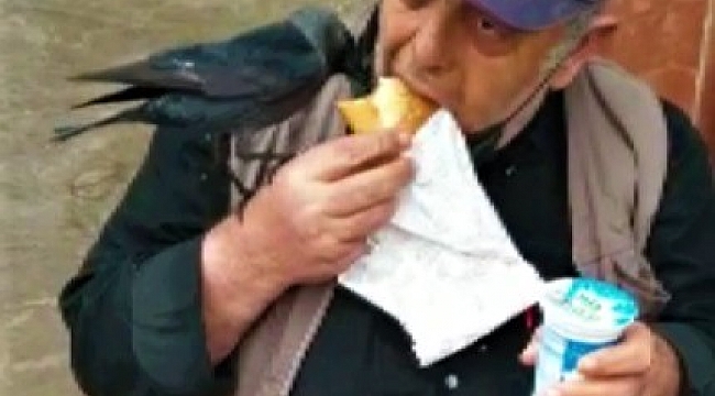 Omzuna konan kargayla birlikte döner yedi, ayran içti