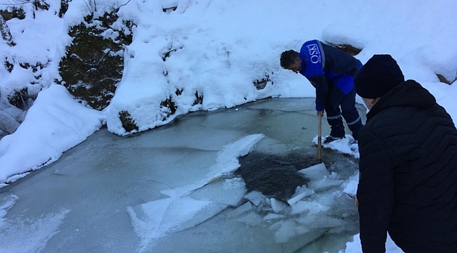 Ordu'da donan su alma yapılarına hızlı müdahale