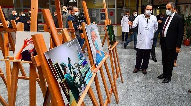 Sağlık çalışanlarından korona virüs farkındalık sergisi