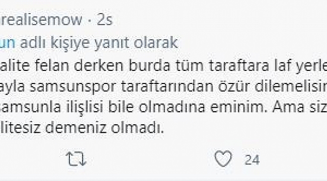 Samsunspor Başkanı Yıldırım ile taraftar arasında polemik