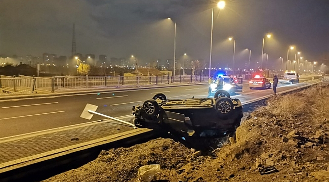 Takla atan araçtan sağ çıktı