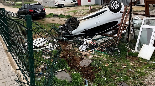 Takla atan otomobilden sağ çıktı