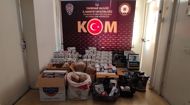Tekirdağ'da 50 bin makaron ve 47 kilo kaçak tütün ele geçirildi