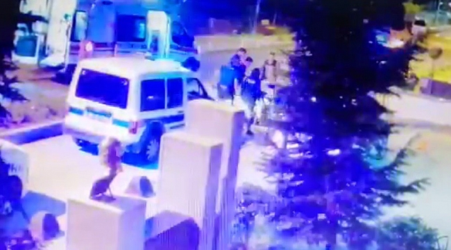 Telsizle polisin başına defalarca vuran saldırganın görüntüleri ortaya çıktı
