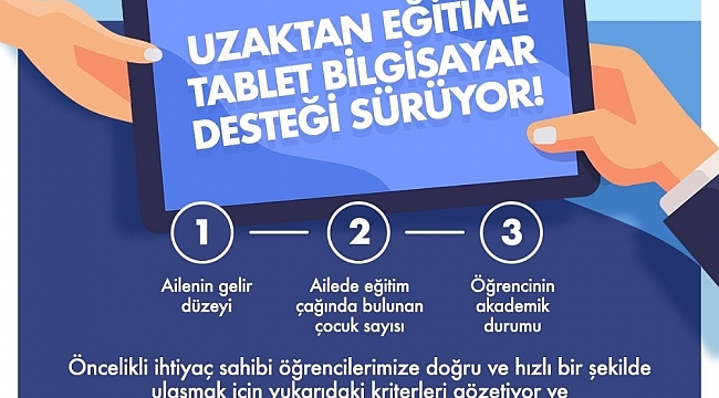 Uzaktan eğitime tablet bilgisayar desteği sürüyor