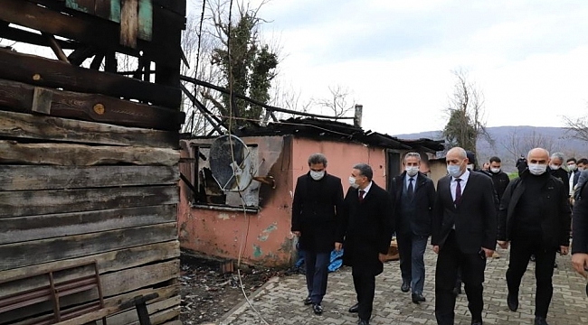 Vali Atay'dan evi yanan vatandaşa geçmiş olsun ziyareti