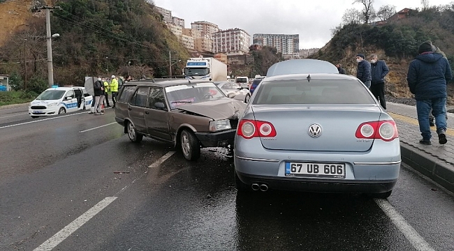 Zonguldak'ta trafiği felç eden kaza