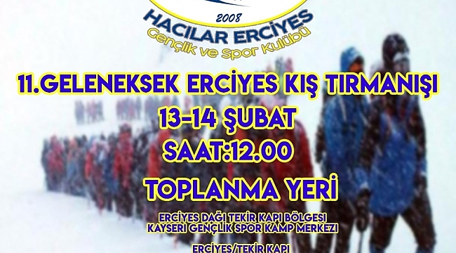 11.Geleneksel Uluslararası Hacılar Erciyes GSK Kış Erciyes Zirve Tırmanışı