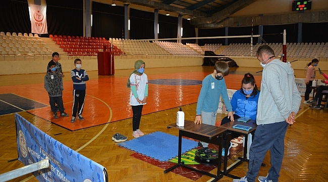 55 öğrenci spora yönlendirme testinden geçirildi