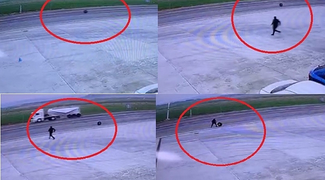 Anayolda kamyonetten teker fırladı, o anlar kamerada
