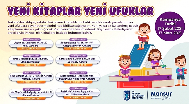 Ankara Büyükşehir Belediyesi'nden çocuklar için kitap kampanyası