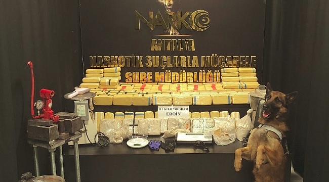 Antalya'da 115 kilogram eroin ele geçirildi