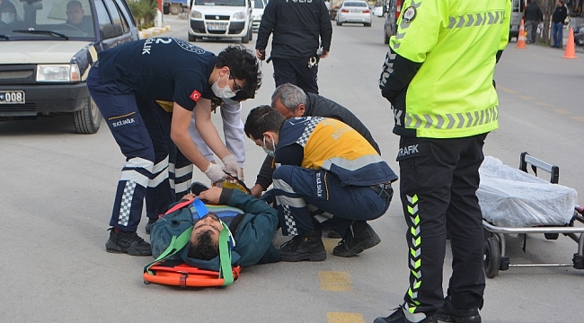 Ayvalık'ta seyir halinde paniğe kapılan motosiklet sürücüsü korkuttu