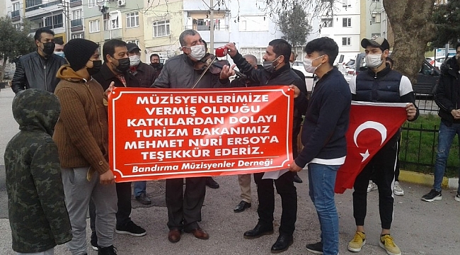 Bandırma Müzisyenlerden destek teşekkürü