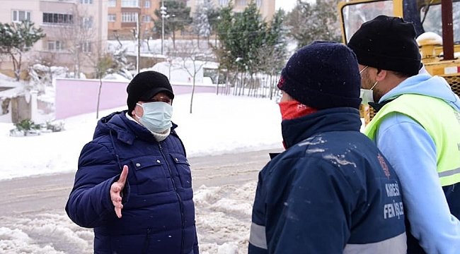 Başkan Orkan, karla mücadele çalışmalarını yerinde inceledi