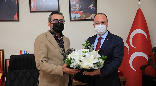 Başkan Örki yeni MHP İl Başkanına hayırlı olsun ziyaretinde bulundu