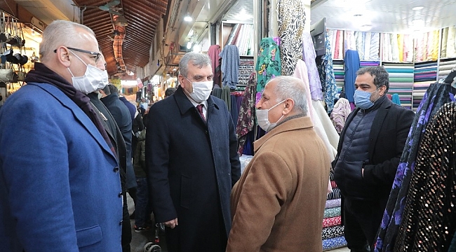 Beyazgül tarihi hanlar bölgesinde esnafı ziyaret etti