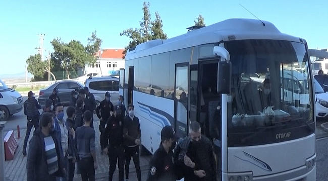 Biga'da 15 uyuşturucu şüphelisi adliyeye sevk edildi
