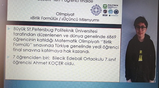 Bilecikli öğrenci 'Uluslararası Matematik Olimpiyatı'na katılacak