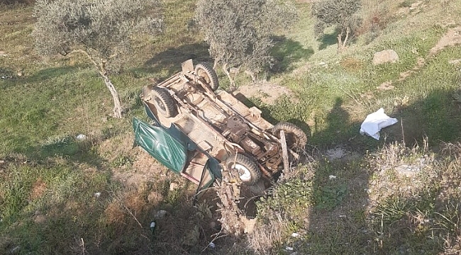 Cip şarampole devrildi: 1 yaralı