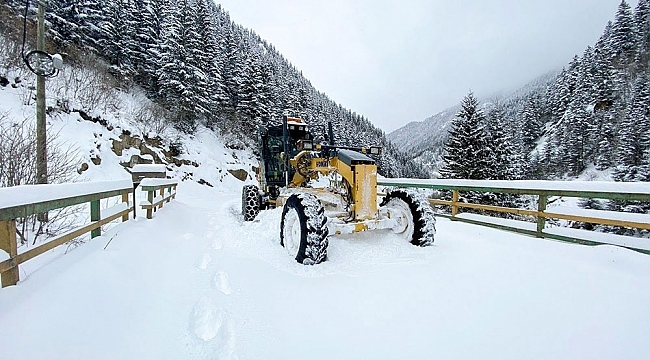 Doğu Karadeniz'de 76 köy yolu kardan ulaşıma kapandı