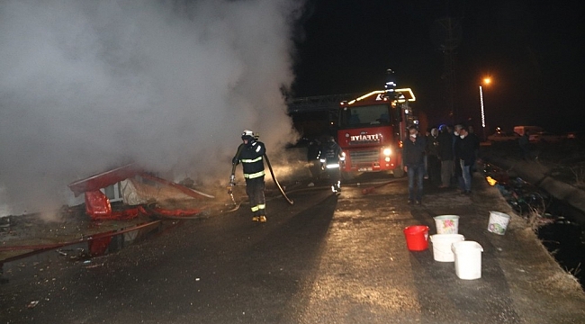 Erciş'te korkutan yangın