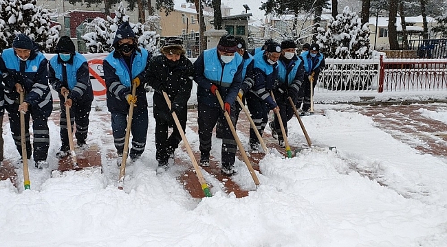 Erciş'te yoğun kar yağışı